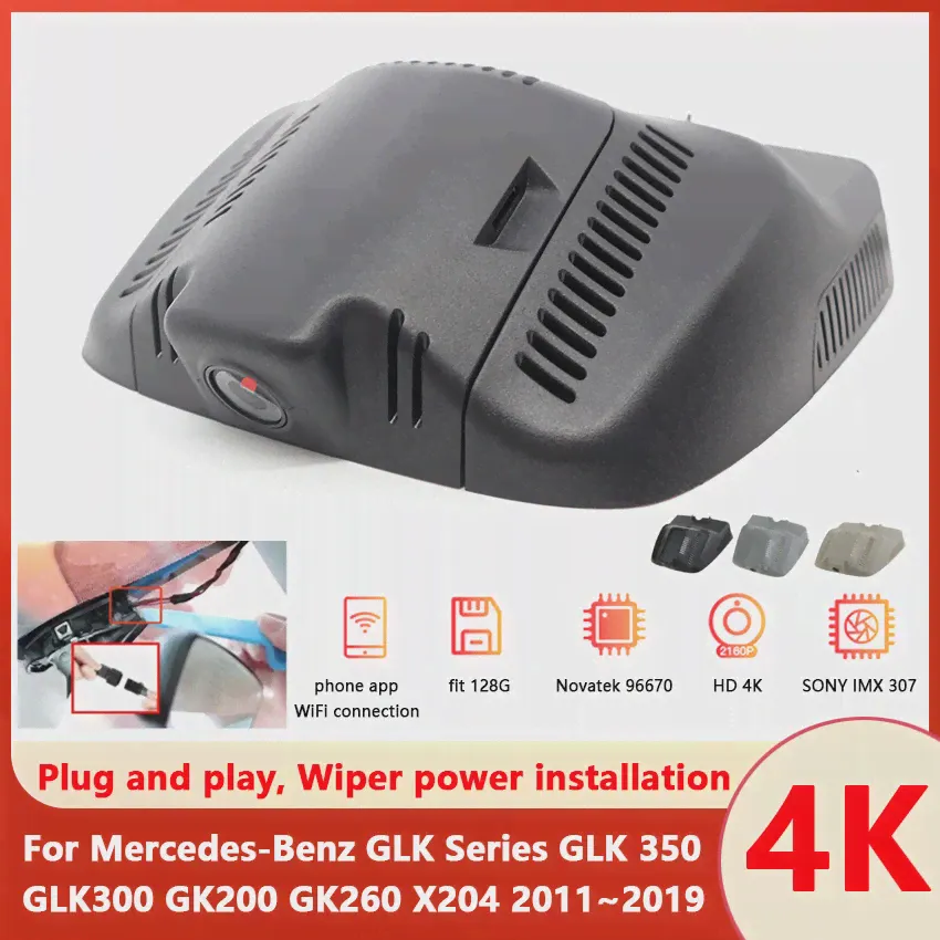 UHD 2160P 4K Автомобильный Видеорегистратор WIFI Камера Видеорегистратор Dash Cam Для Mercedes-Benz GLK Серии GLK 350 GLK300 GK200 GK260 X204 2011 ~ 2019